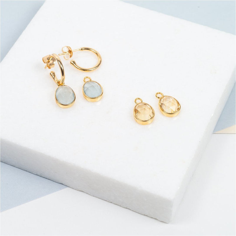 Earrings - Manhattan Gold & Citrine Interchangeable Gemstone Drops