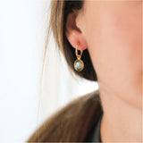 Earrings - Manhattan Gold & Labradorite Interchangeable Gemstone Drops