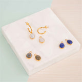 Manhattan Gold & Labradorite Interchangeable Gemstone Drops-Auree Jewellery