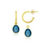 Earrings - Manhattan Gold & London Topaz Interchangeable Gemstone Drops