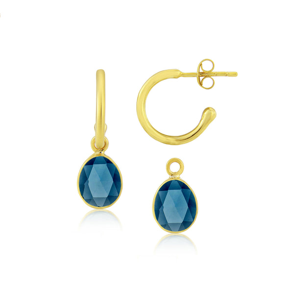 Earrings - Manhattan Gold & London Topaz Interchangeable Gemstone Drops