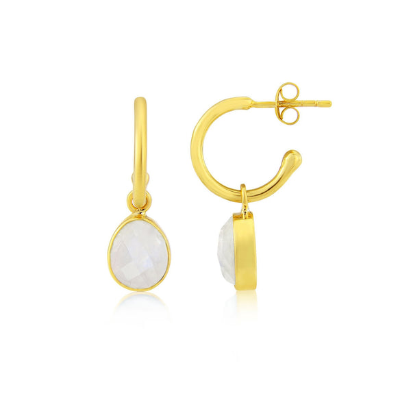 Manhattan Gold & Moonstone Interchangeable Gemstone Drops-Auree Jewellery