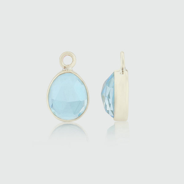 Manhattan Silver & Blue Topaz Interchangeable Gemstone Drops