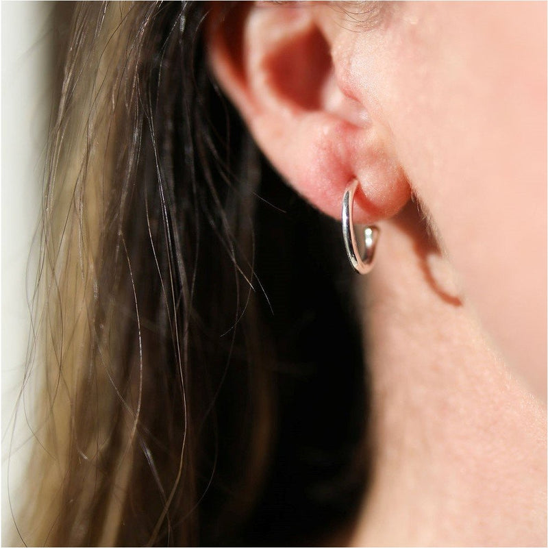 Manhattan Sterling Silver Hoop Earrings-Auree Jewellery