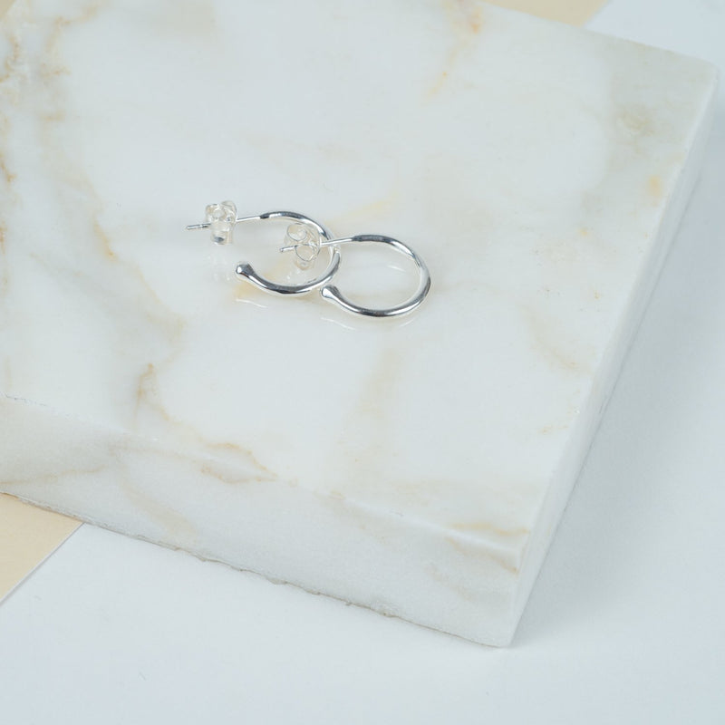 Manhattan Sterling Silver Hoop Earrings-Auree Jewellery