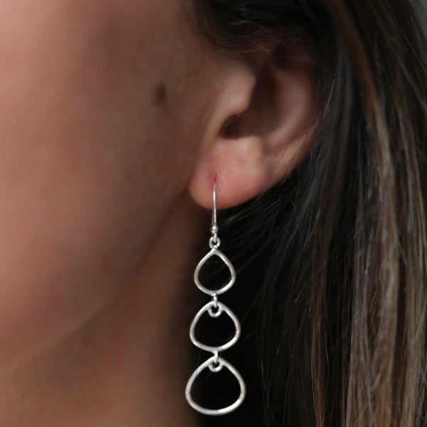 Earrings - Marseille Triple Sterling Silver Drop Earrings