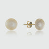 Molina White Freshwater Pearl & Gold Vermeil Stud Earrings-Auree Jewellery