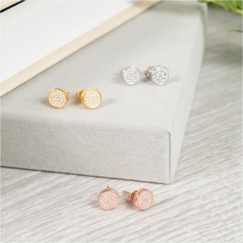 Earrings - Mongeri Sterling Silver & Cubic Zirconia Stud Earrings