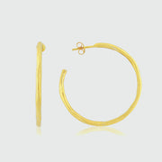 Earrings - Olivera Large Yellow Gold Vermeil Hoop Earrings