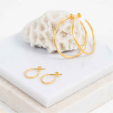 Earrings - Olivera Mini Piccolo Gold Vermeil Hoop Earrings