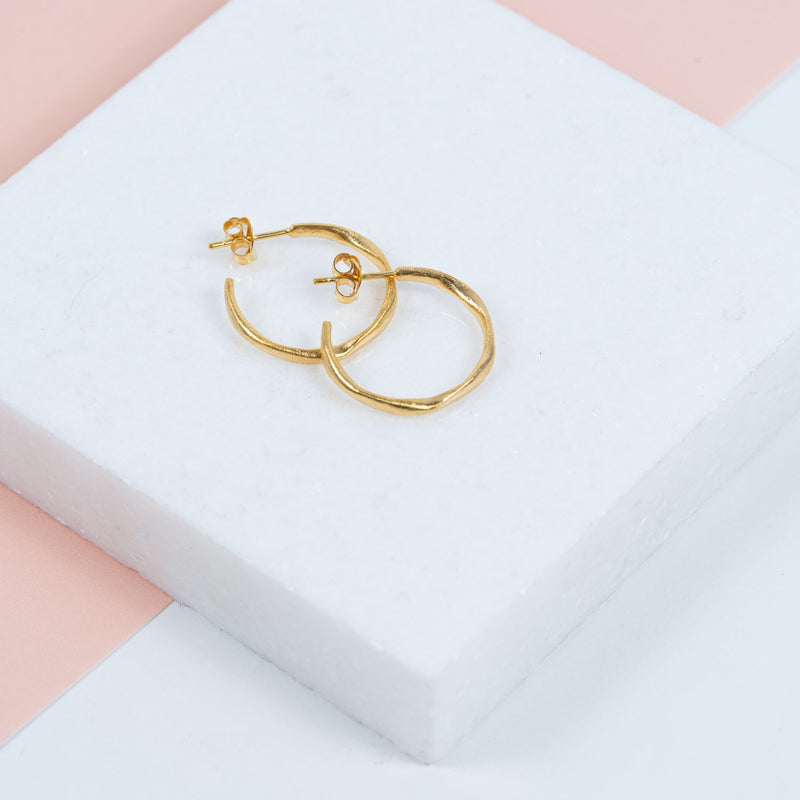 Olivera Piccolo Gold Vermeil Hoop Earrings-Auree Jewellery