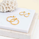 Earrings - Olivera Piccolo Gold Vermeil Hoop Earrings