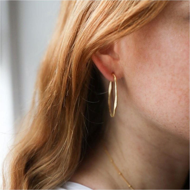 Earrings - Olivera Yellow Gold Vermeil Large Hoop Earrings