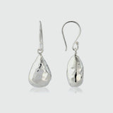 Orba Sterling Silver Hammered Teardrop Earrings-Auree Jewellery