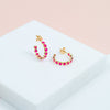 Ortigia Fuchsia Chalcedony Hoop Earrings-Auree Jewellery