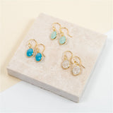 Pollara Gold Vermeil & Cabouchon Aqua Chalcedony Earrings
