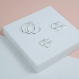 Earrings - Ronda Micro Polished Silver Hoop Earrings
