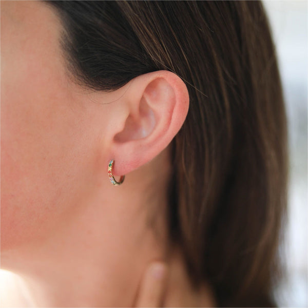 Rowfant Rainbow Charity Hoop Earrings-Auree Jewellery