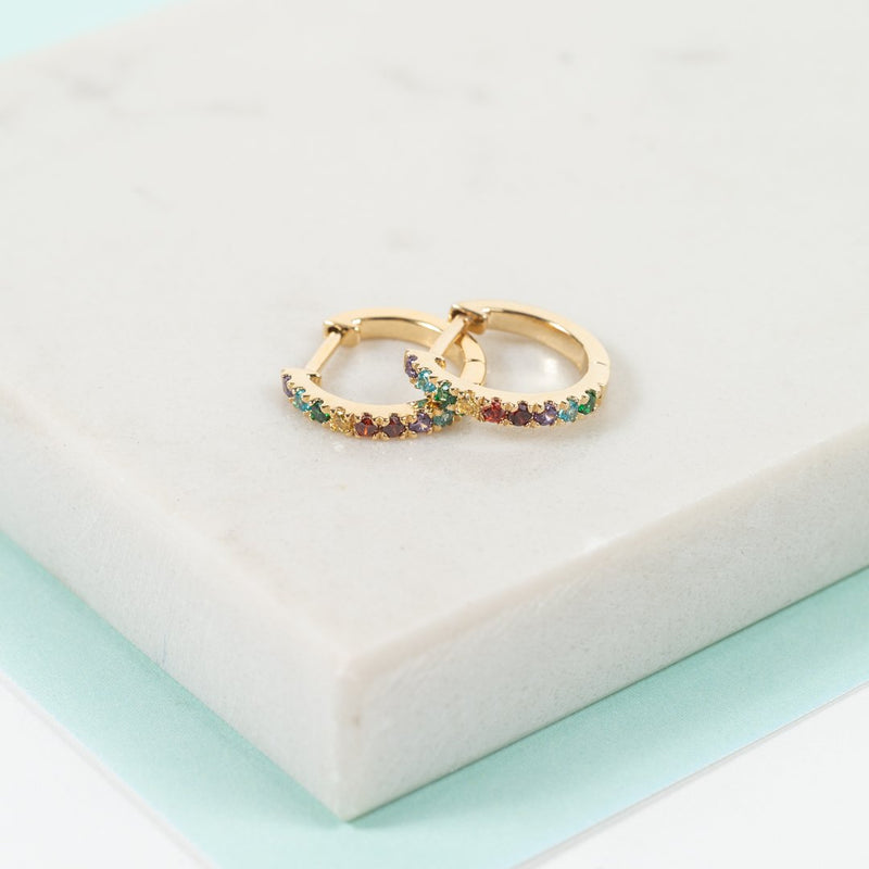 Rowfant Rainbow Charity Hoop Earrings-Auree Jewellery