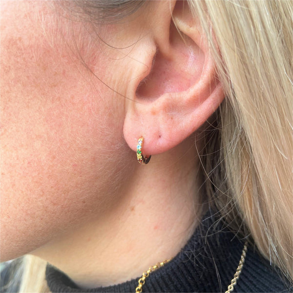 Earrings - Rowfant Single Mini Rainbow Charity Hoop Earring