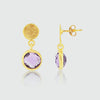 Salina Gold Vermeil Disc & Amethyst Earrings-Auree Jewellery