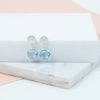 Salina Sterling Silver Disc & Blue Topaz Earrings-Auree Jewellery