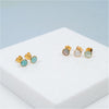 Savanne Gold Vermeil & Aqua Chalcedony Stud Earrings-Auree Jewellery