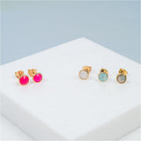 Savanne Gold Vermeil & Fuchsia Pink Chalcedony Stud Earrings