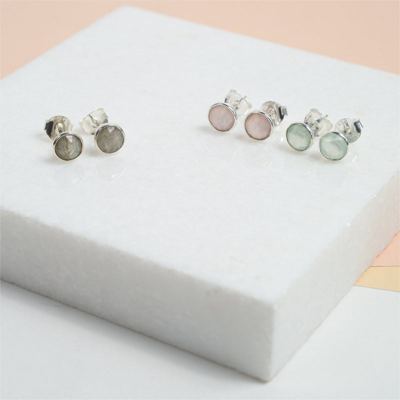Savanne Sterling Silver & Labradorite Stud Earrings