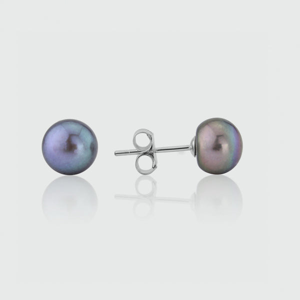 Earrings - Seville Black Freshwater Pearl Stud Earrings