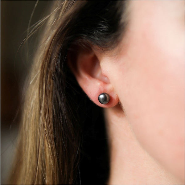 Earrings - Seville Black Freshwater Pearl Stud Earrings