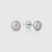 Seville Pink Freshwater Pearl Stud Earrings-Auree Jewellery