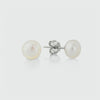 Seville White Freshwater Pearl Stud Earrings-Auree Jewellery