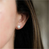 Seville White Freshwater Pearl Stud Earrings-Auree Jewellery