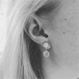 Earrings - Signum Gold Vermeil Disc & Labradorite Earrings