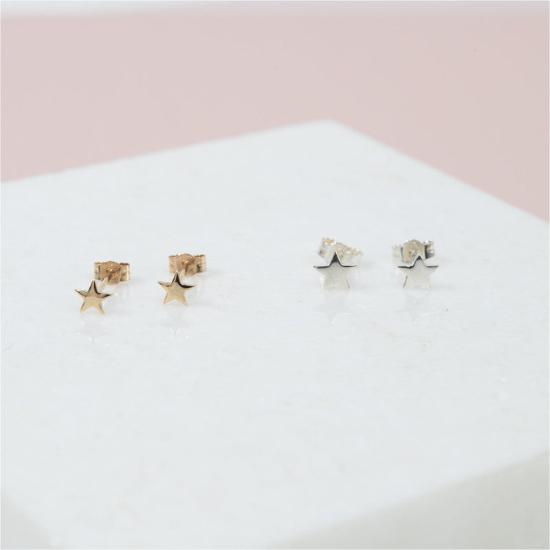 Soho 9ct Gold Mini Star Stud Earrings-Auree Jewellery