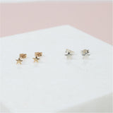 Soho Sterling Silver Mini Star Stud Earrings-Auree Jewellery