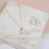 Gloucester White Freshwater Pearl & Gold Vermeil Jewellery Set-Auree Jewellery