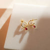 Hampton Ruby & Gold Vermeil Interchangeable Gemstone Earrings-Auree Jewellery