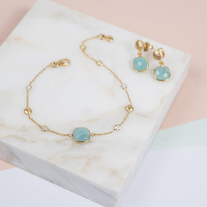 Iseo Amazonite & Gold Vermeil Jewellery Set