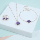 Barcelona February Birthstone Amethyst & Silver Jewellery Set-Auree Jewellery