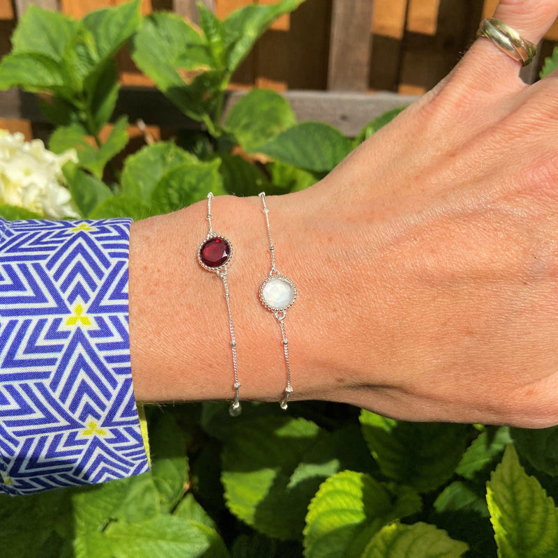 January Birthstone Garnet Sterling Silver Jewellery Set Auree