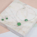 Barcelona May Birthstone Chrysoprase & Silver Jewellery Set-Auree Jewellery