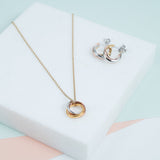 Knightsbridge Three Colour Gold Vermeil Triple Jewellery Set