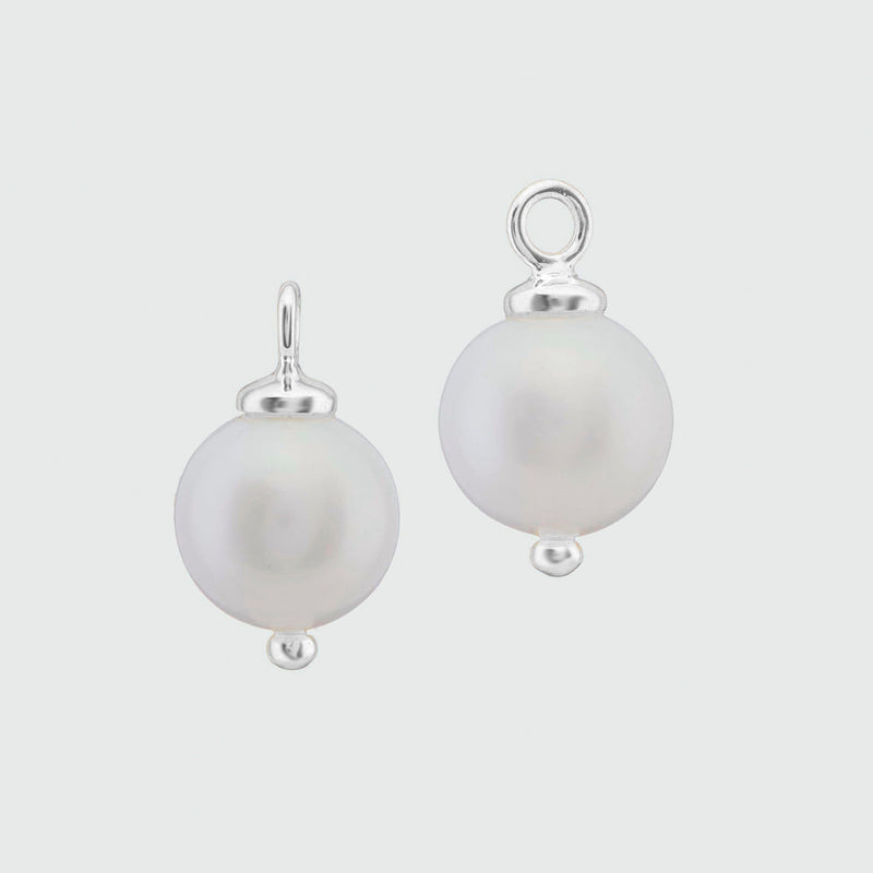 Manhattan Silver & Pearl Interchangeable Drops-Auree Jewellery