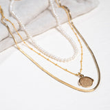 Layering Seychelles Pendant and Pearl Necklace Set