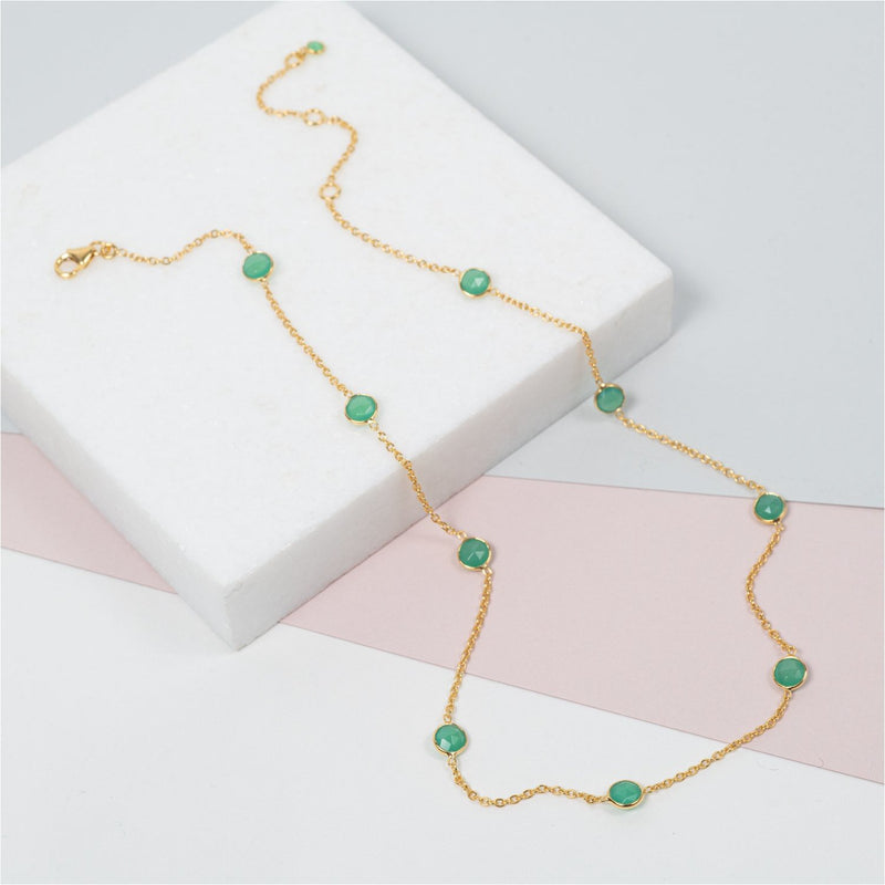 Antibes Chrysoprase & Gold Vermeil Necklace-Auree Jewellery