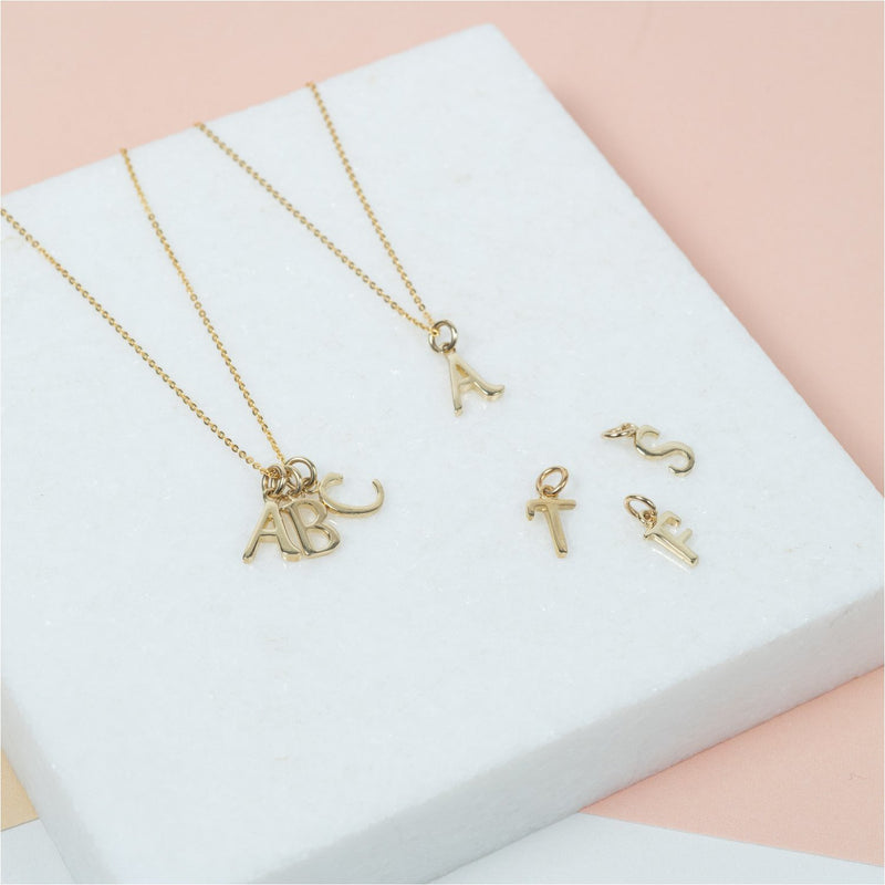 Audley 9ct Yellow Gold Alphabet Pendant (no chain)-Auree Jewellery