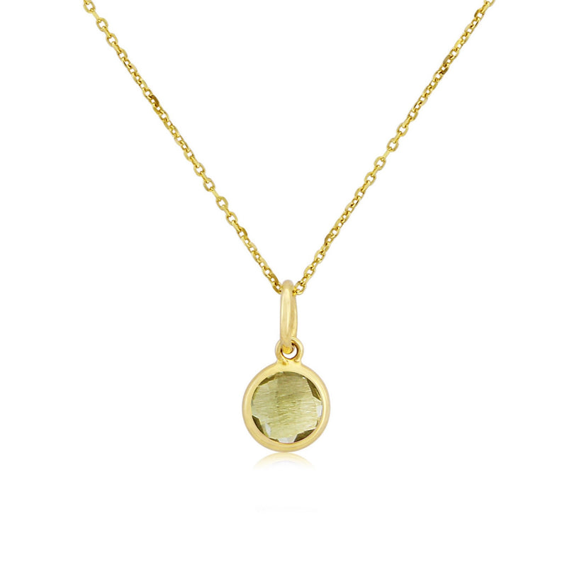 Bali 9ct Gold & Green Amethyst August Birthstone Pendant-Auree Jewellery