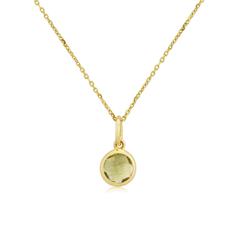 Bali 9ct Gold & Green Amethyst August Birthstone Pendant-Auree Jewellery